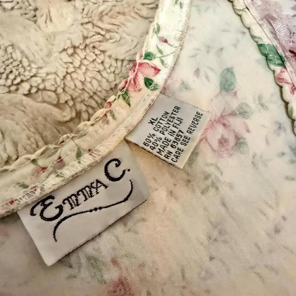 Vintage Emma C Nightgown - XL - Floral Cottagecore Sleepwear